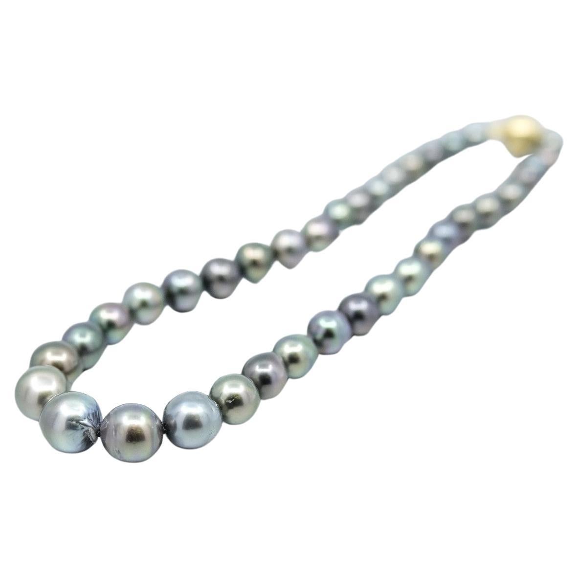 BUNDA Collana con fili di perle di Tahiti scure