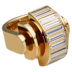 BUNDA 'Devo' 2.43ct Baguette Diamonds Ring in 18k yellow gold
