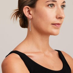 BUNDA Diamond line earrings, 0.50ct Diamonds on 18k white gold