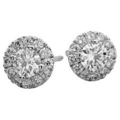 BUNDA Diamond stud earrings, total weight 0.89ct, 18k white gold