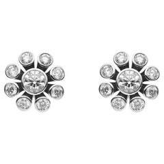 BUNDA Diamond stud earrings, total weight diamonds 2.11cts in 18ct white gold