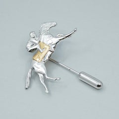 BUNDA Equestrian Gold pin, 18k yellow and white gold