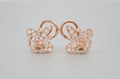 BUNDA Fleur de Lys 0.56ct Diamonds earrings in 18ct rose gold