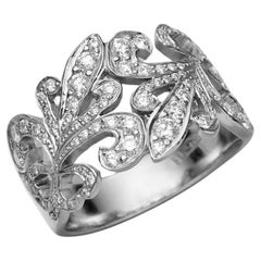 BUNDA Fleur de Lys, bague en or blanc 18 carats et diamants 0,78 carat