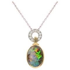 BUNDA 'Hollywood' Opal Pendant, 2.41ct Opal, 0.09ct Diamonds, 18k gold