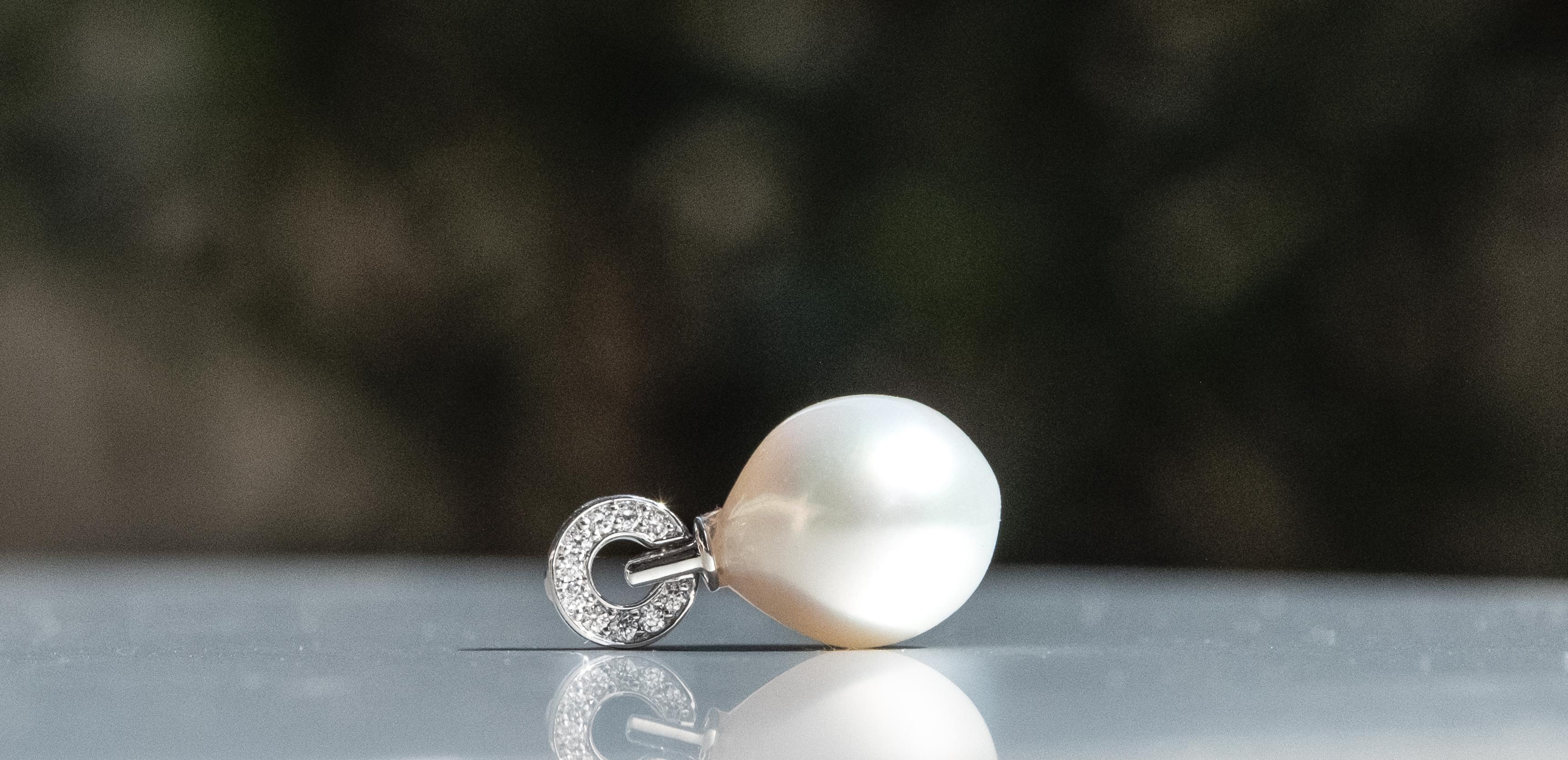 Contemporain BUNDA Hollywood Pendentif diamant perle de mer du sud en vente