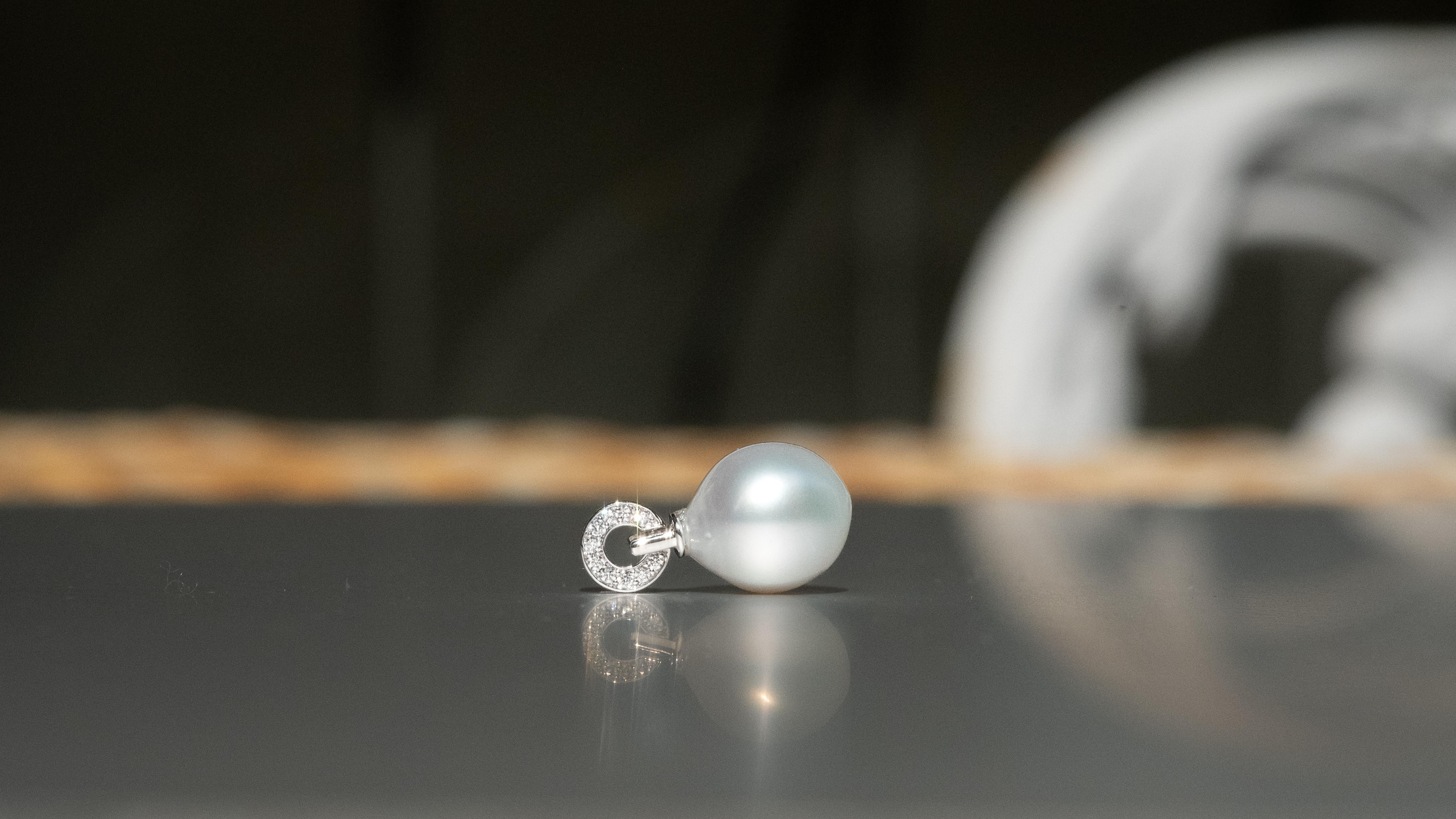 Taille ronde BUNDA Hollywood Pendentif diamant perle de mer du sud en vente