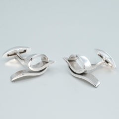BUNDA Landforms Silver Cufflinks