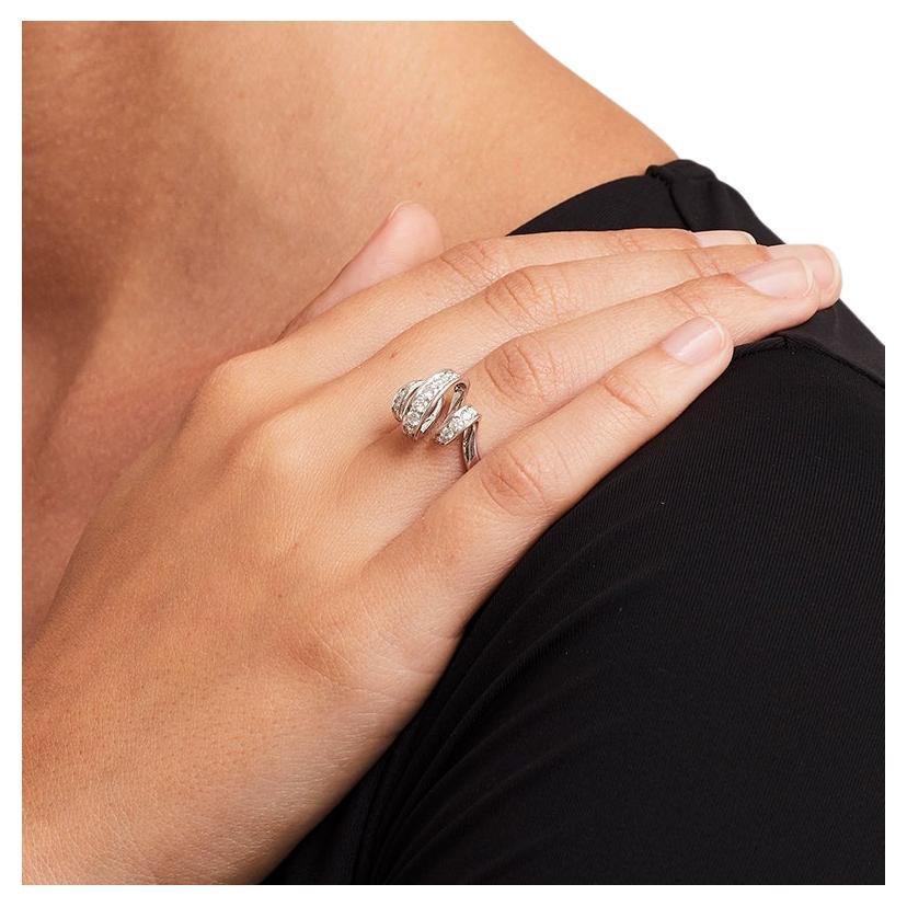Anillo BUNDA 'Lyra' de 0,73 ct de diamantes en oro blanco de 18 quilates