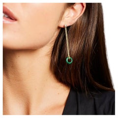 Boucles d'oreilles BUNDA en malachite et or jaune 18 carats