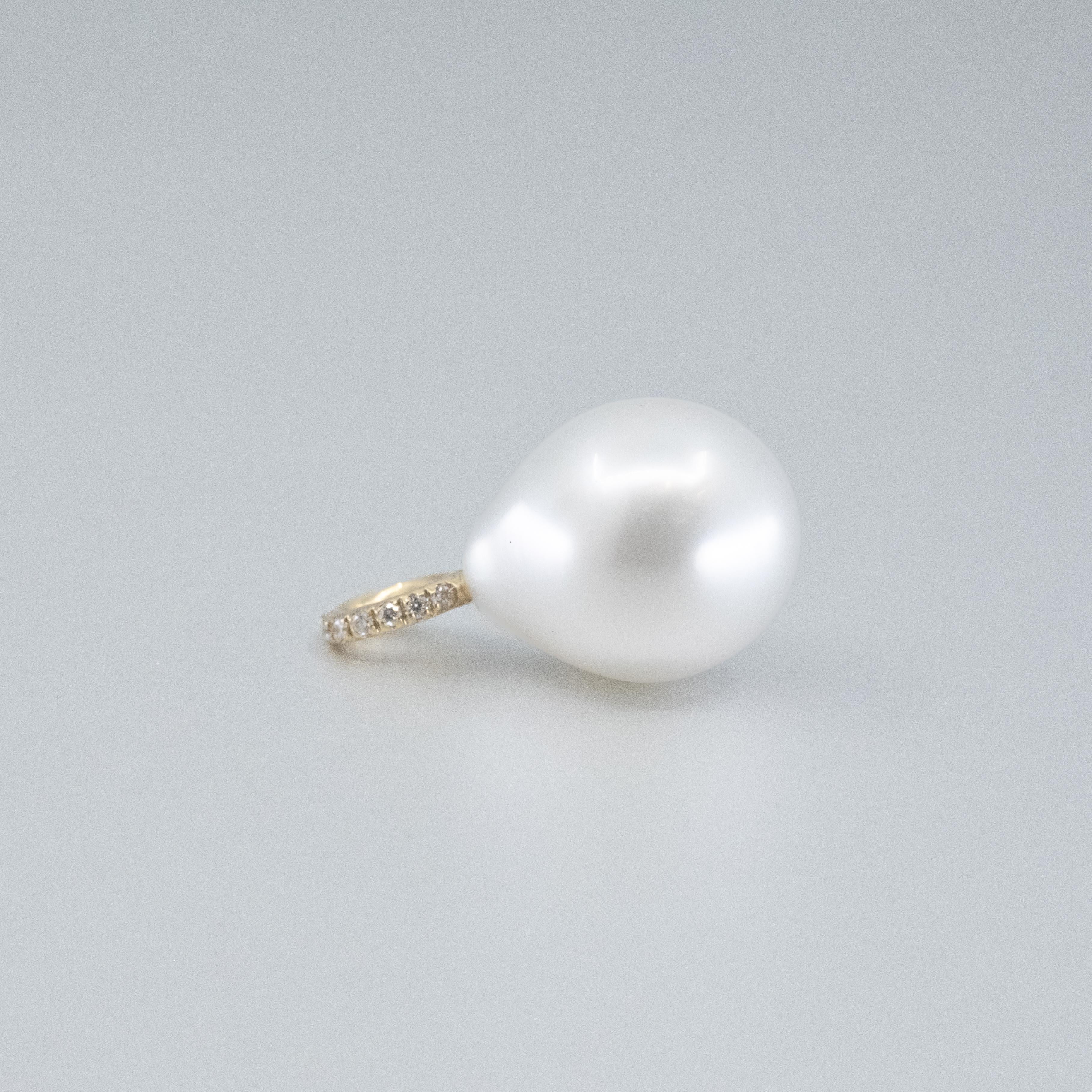 da uomo o donna BUNDA Mignon Ciondolo con perle del mare del sud e diamanti in vendita