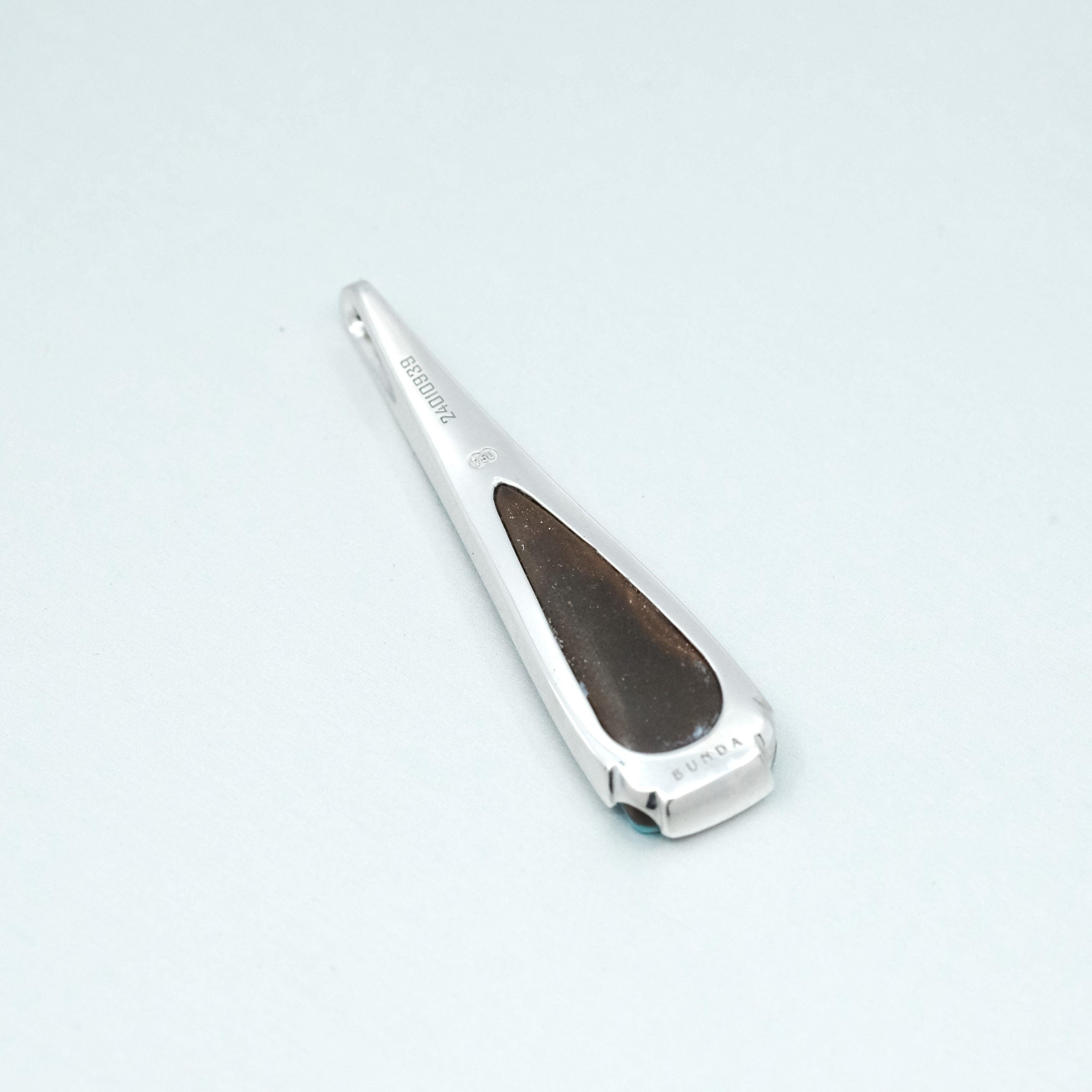 BUNDA Opal and Diamond Pendant in 18k white gold For Sale 1
