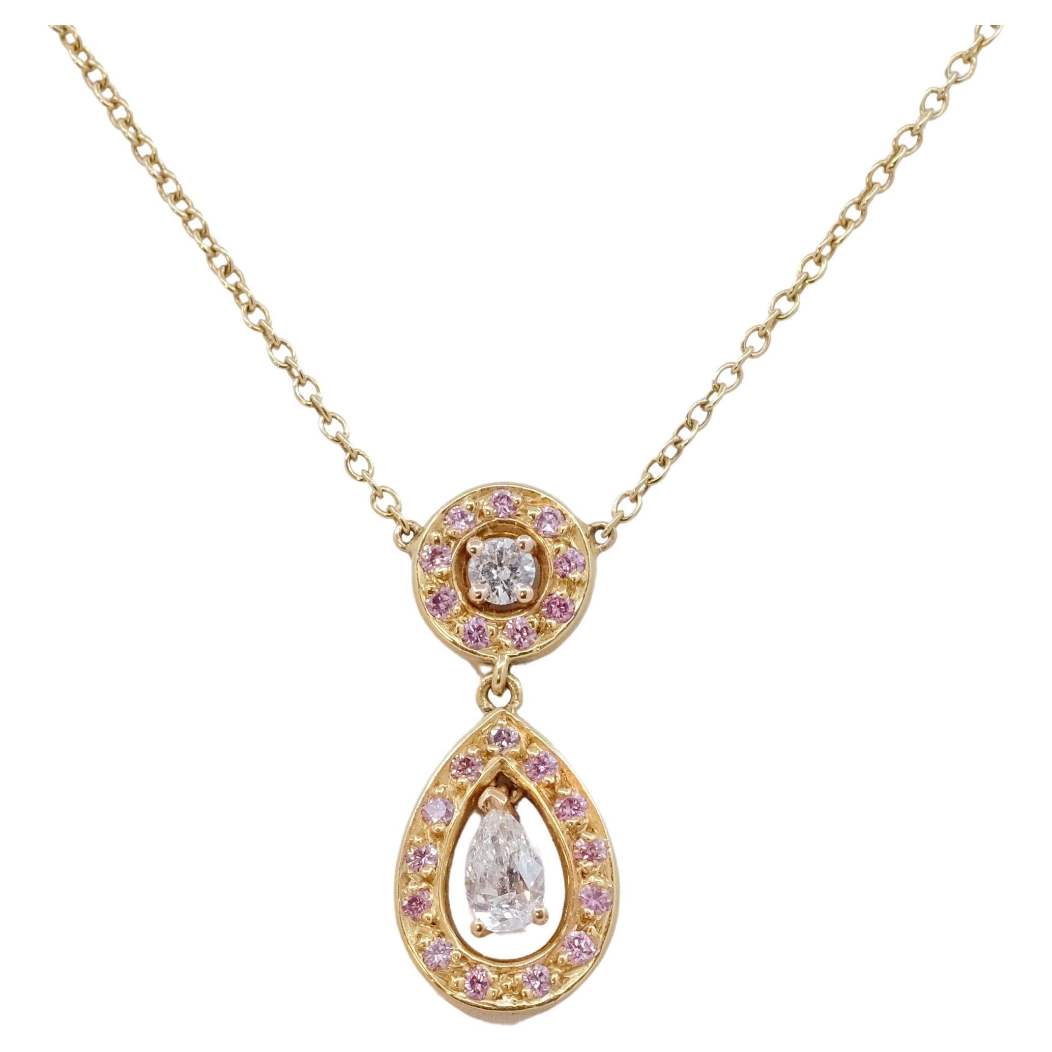 Colgante de diamante rosa BUNDA, peso total 0,43 ct en oro bicolor de 18 ct