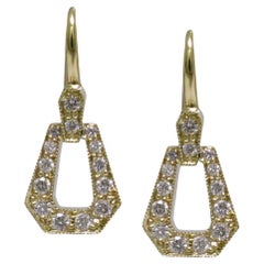 Pendientes de diamantes BUNDA Russe de 0,40 ct en oro amarillo de 18 quilates