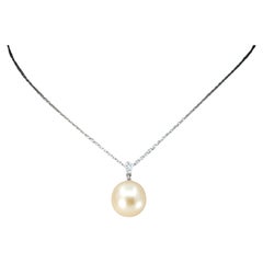 Bunda 'Russe' 10.5mm South Sea Pearl and Diamonds Pendant in 18k white gold