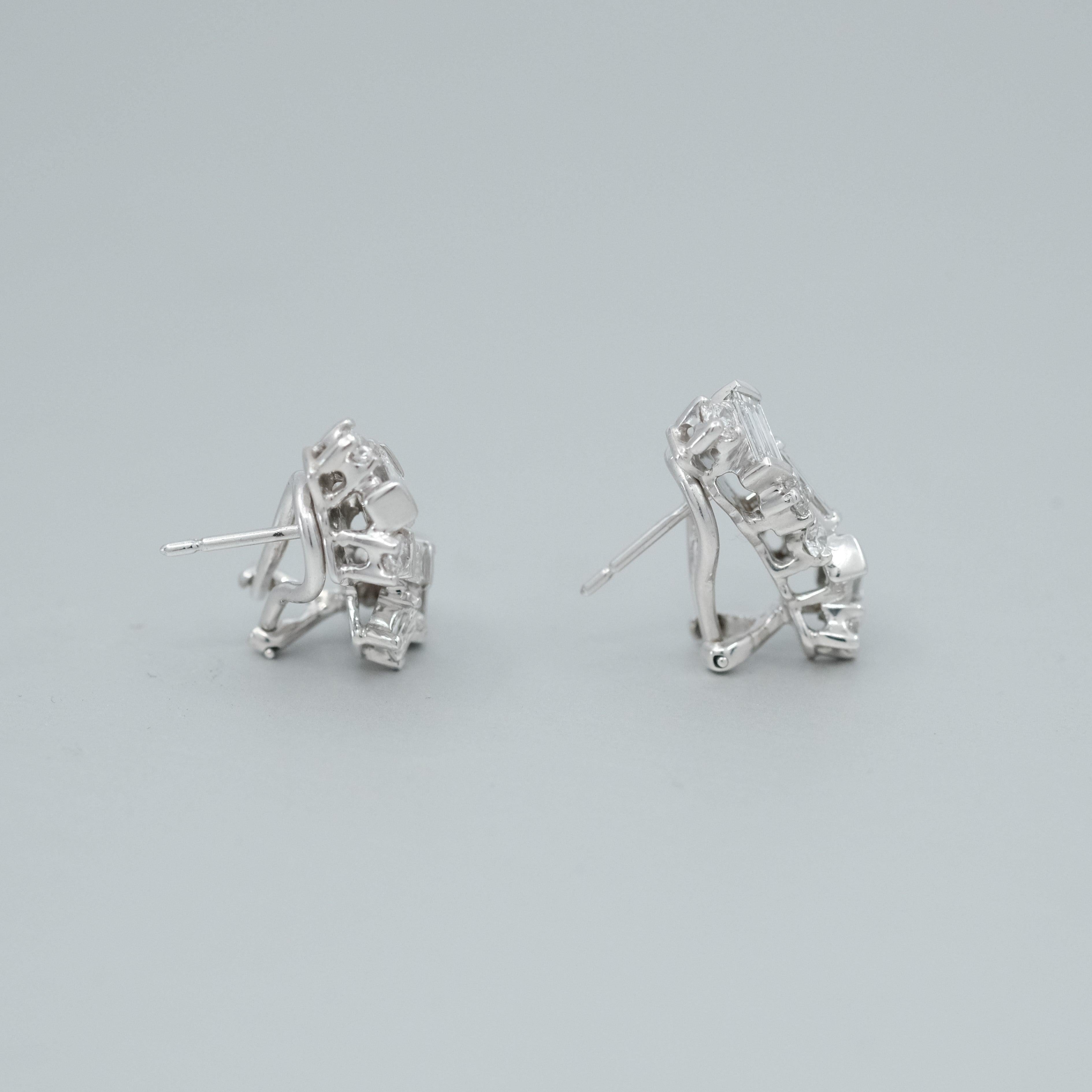 Round Cut BUNDA 'Russe' 1.80cts Diamonds Earrings in 18k white gold