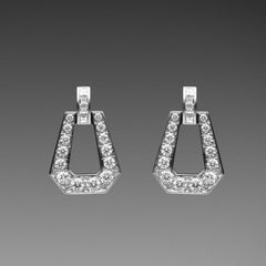 BUNDA 'Russe' Diamond 1.66ct Drop Earrings in 18k white gold
