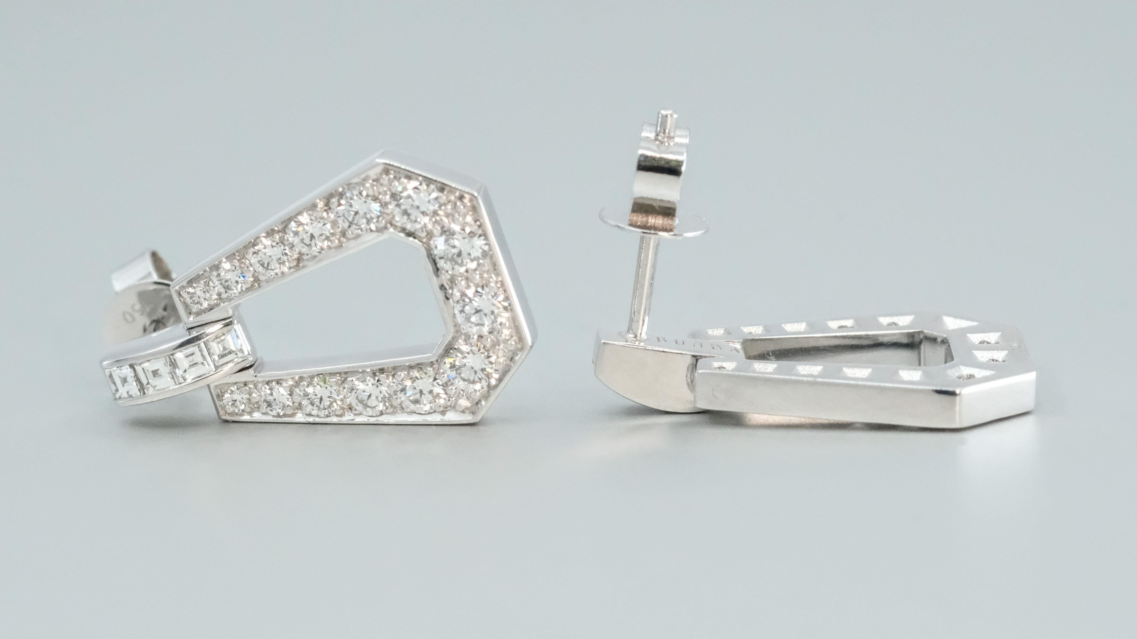 Orecchini a goccia BUNDA 'Russ' con diamante da 1,66 carati in oro bianco 18 carati In condizioni Nuovo in vendita a SYDNEY, AU