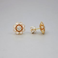Clous d'oreilles seren Diamond, poids total 1,56 carat, or jaune 18 carats