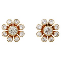 BUNDA seren Diamond Stud Earrings, total weight 1.56ct, 18k yellow gold