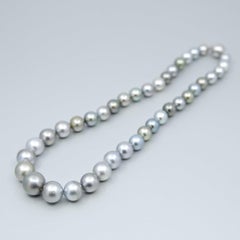 BUNDA Silver Tahitian Pearl Strand Necklace