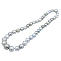 BUNDA Silver Tahitian Pearl Strand Necklace