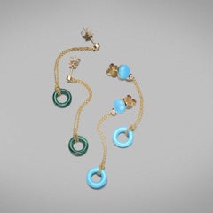 BUNDA Turquoise and 18k yellow gold drop earrings