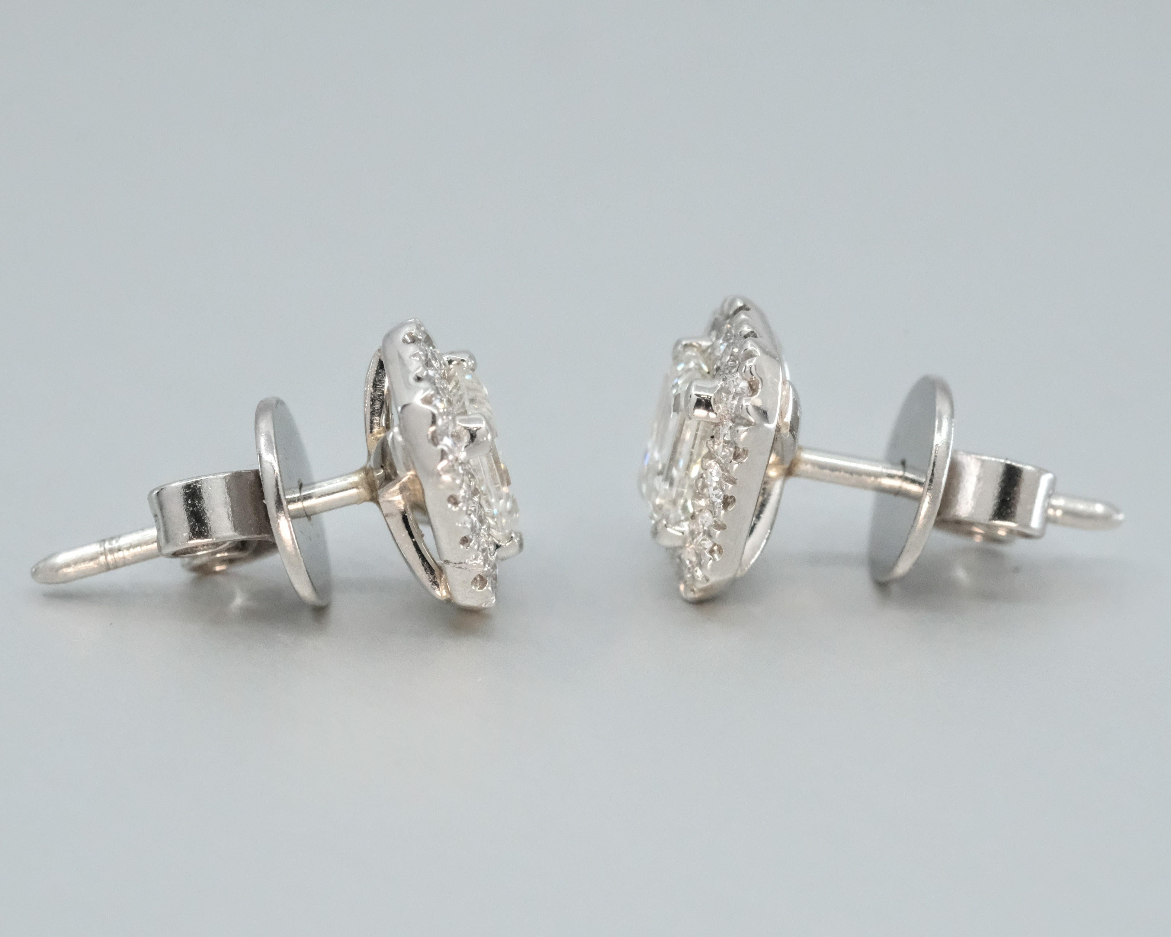 Women's or Men's BUNDA 'Valentin' 1.32cts Diamond Studs, in platinum. For Sale