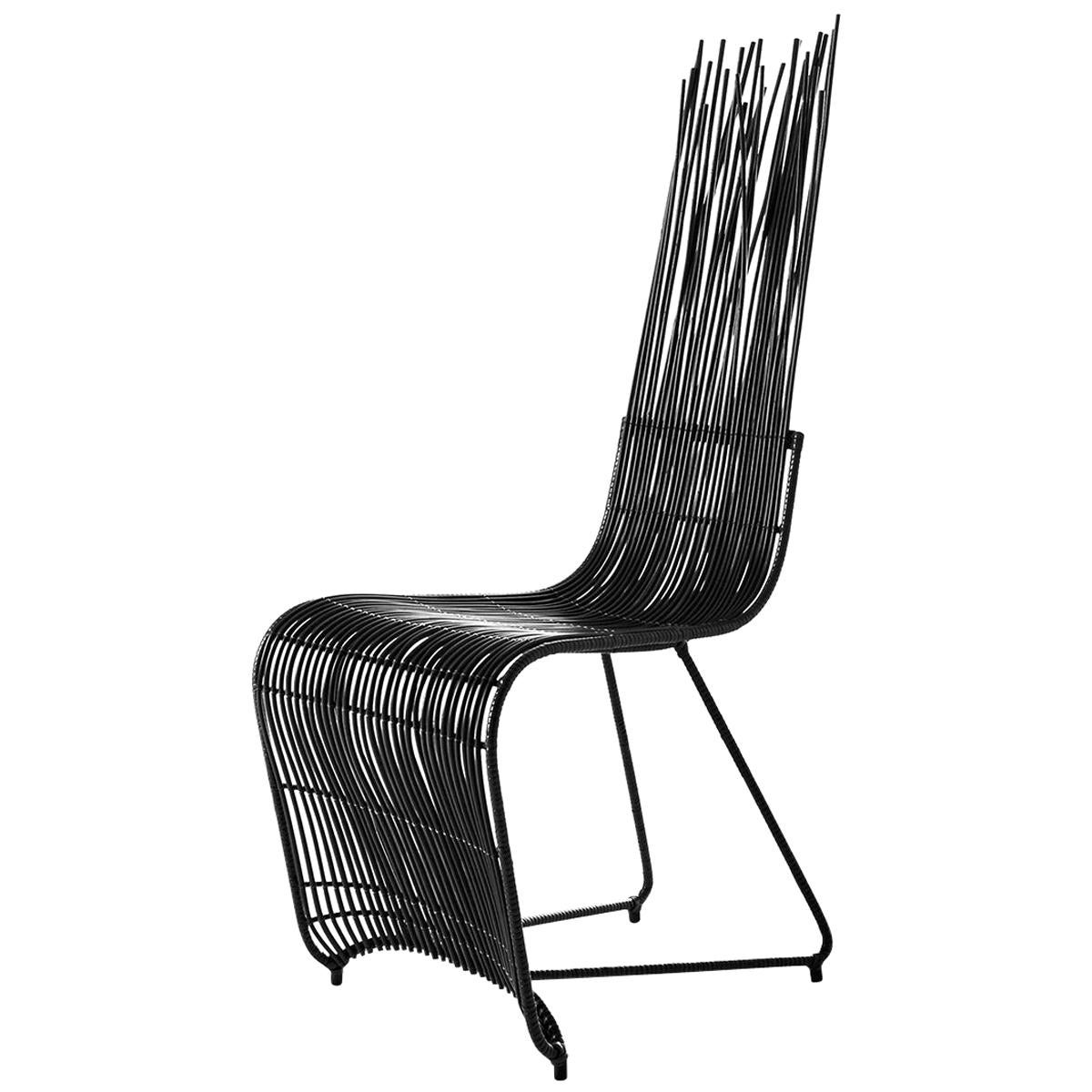 Bundle Dining Chair in Black Finish For Sale