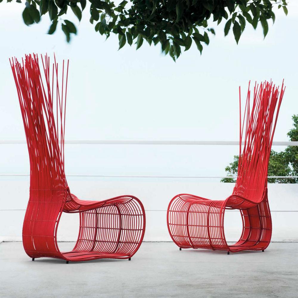 Philippine Bundle Lounge Chair in Red, Natural or Green Finish For Sale