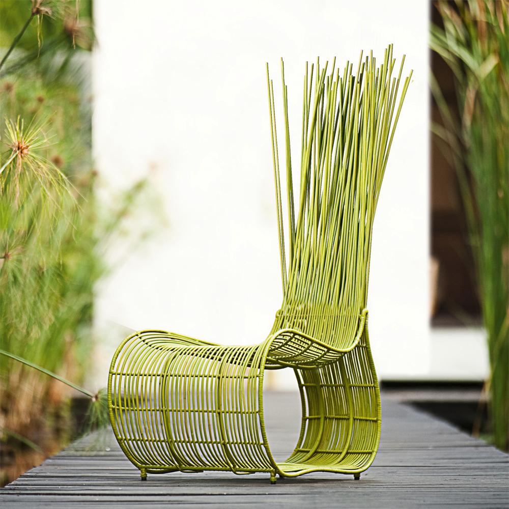 Contemporary Bundle Lounge Chair in Red, Natural or Green Finish For Sale