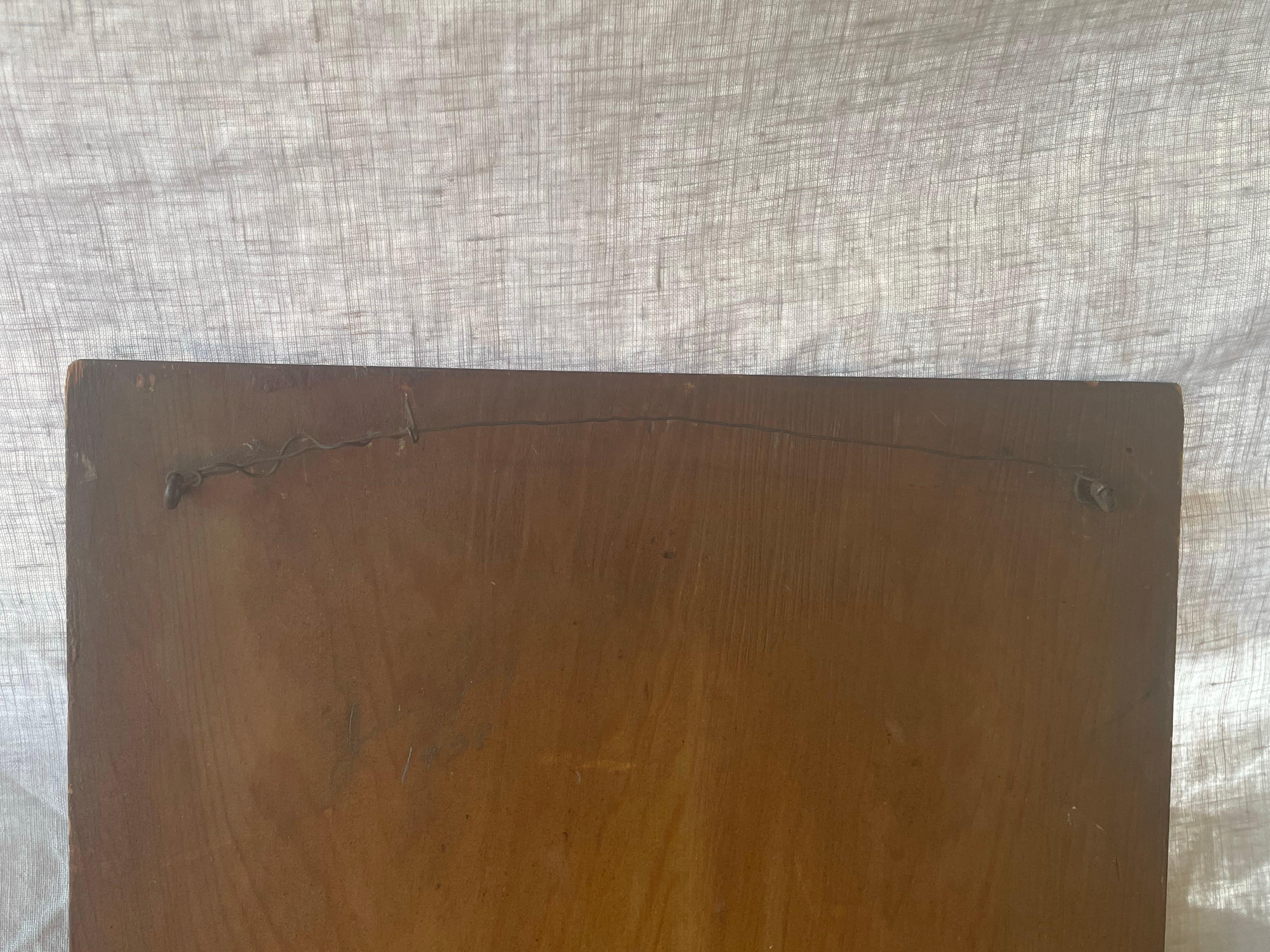 Groupe de poissons - Nature morte sur panneau de bois en vente 2