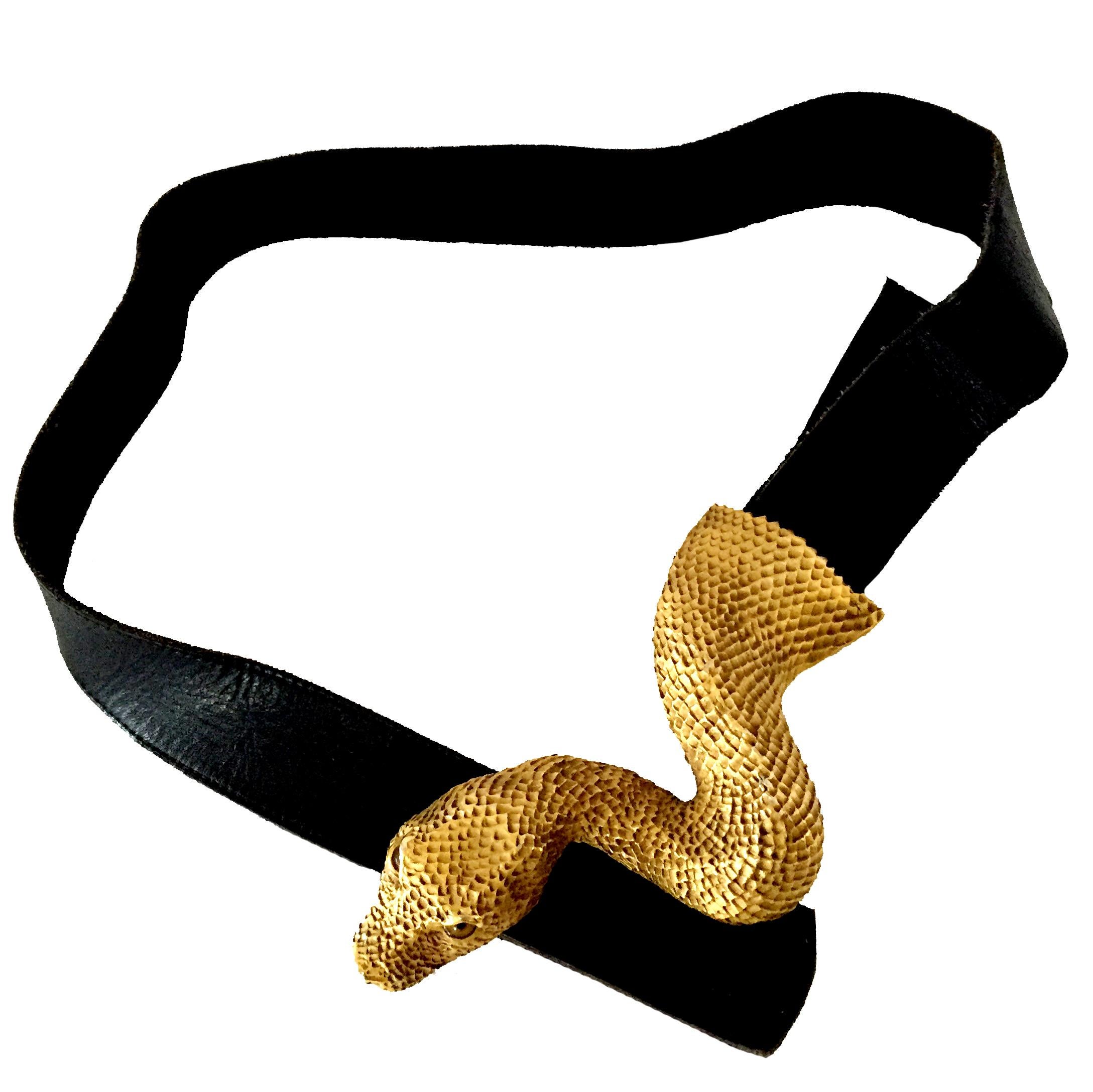 Black CHRISTOPHER ROSS Bundle: Interchangeable Serpent snake animal Belt + Bow Buckle