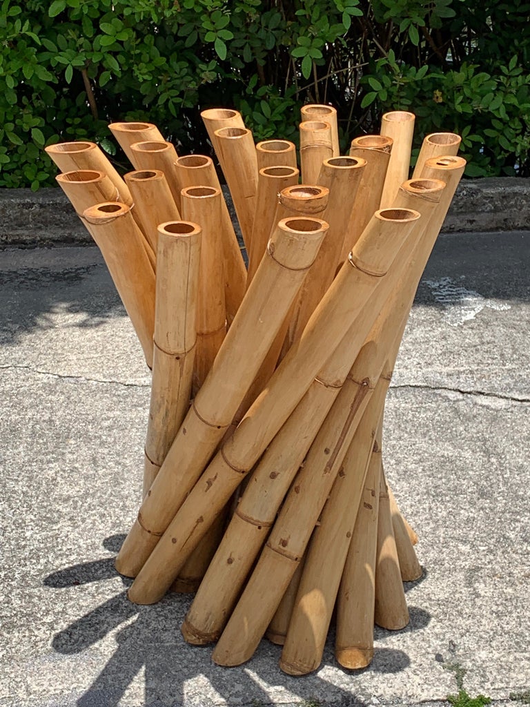 Bundled Bamboo Table Base, in the Style of Antonio Layug at 1stDibs