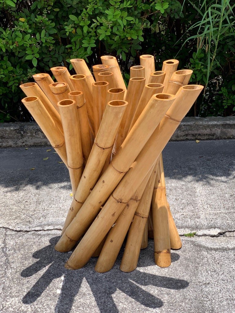 Bundled Bamboo Table Base, in the Style of Antonio Layug at 1stDibs