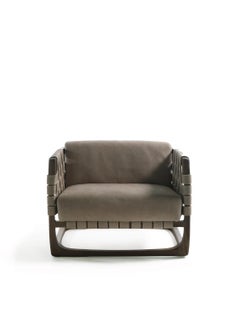 Sillón Bungalow de Jamie Durie, madera maciza y tiras tejidas, Riva 1920