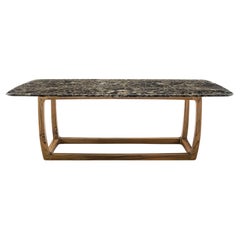Bungalow Teak and Marble Dining Table, Designed by Jamie Durie, Made in Italy