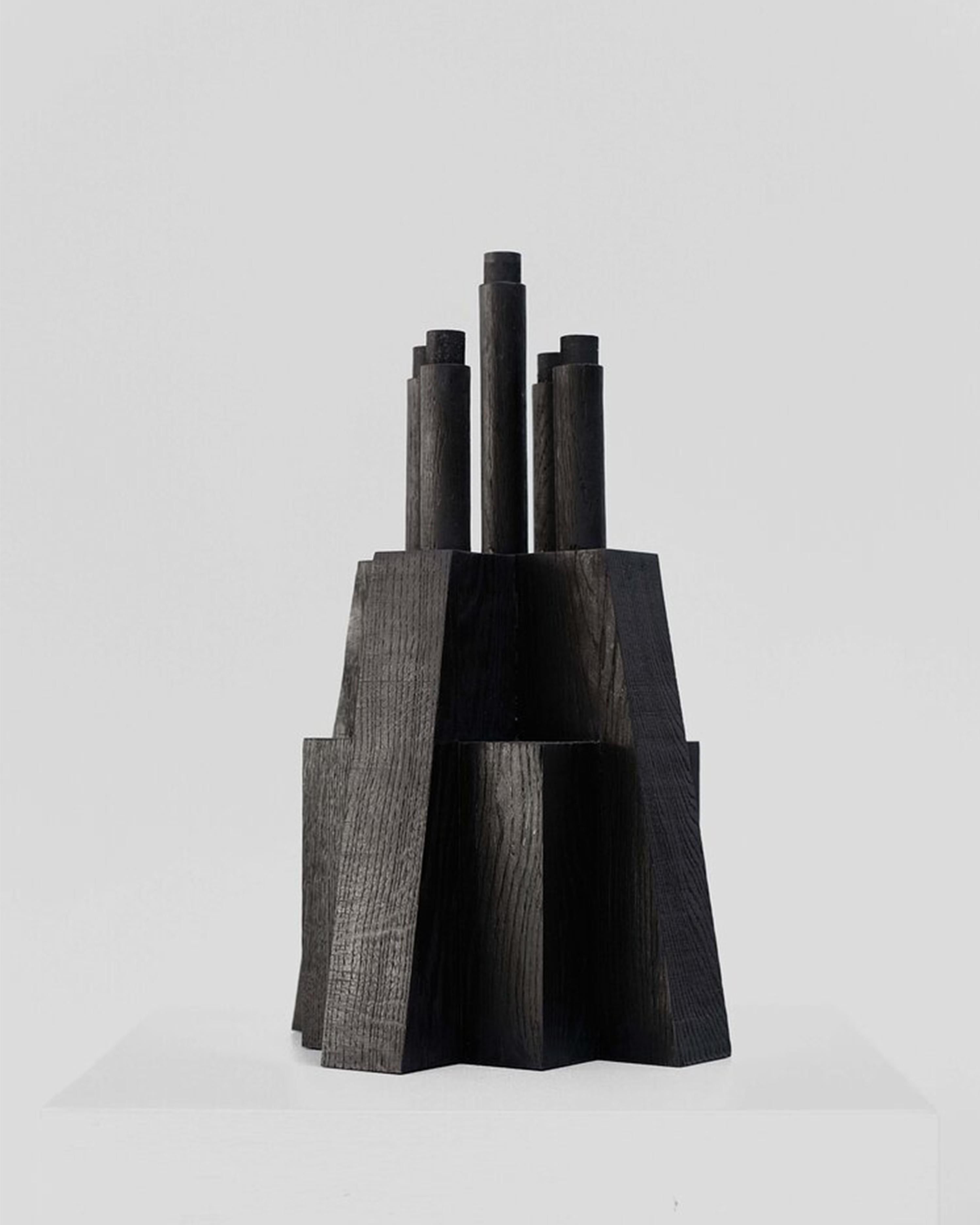 Bunker candle holder by Arno Declercq
Materials: Burned and waxed Oak.
Dimensions: W 32 x D 32 x H 50 cm.


Arno Declercq
Belgian designer and art dealer who makes bespoke objects with passion for design, atmosphere, history and craft. Arno grew up