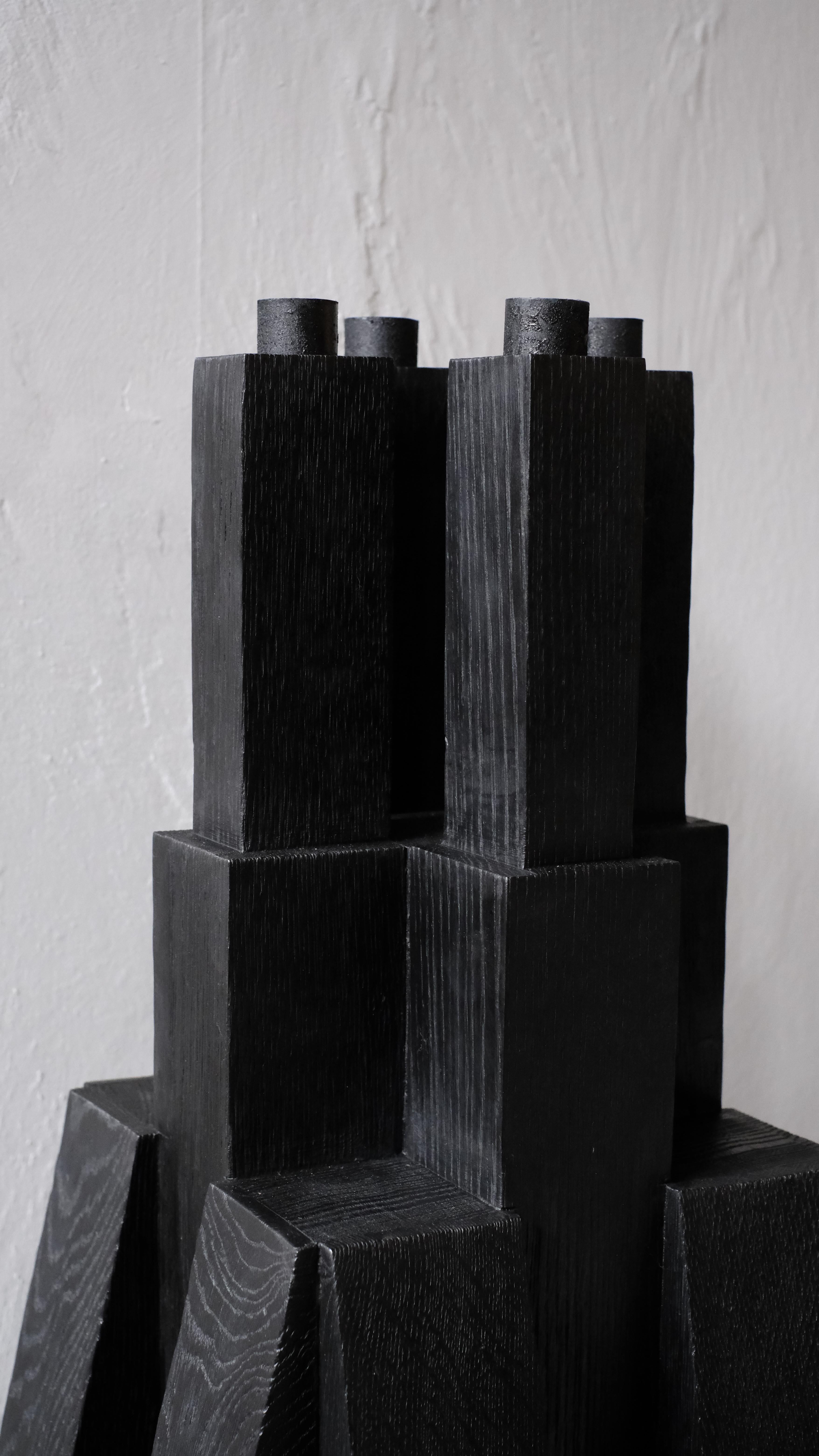 Wood Bunker Candleholder 2.0 by Arno Declercq For Sale
