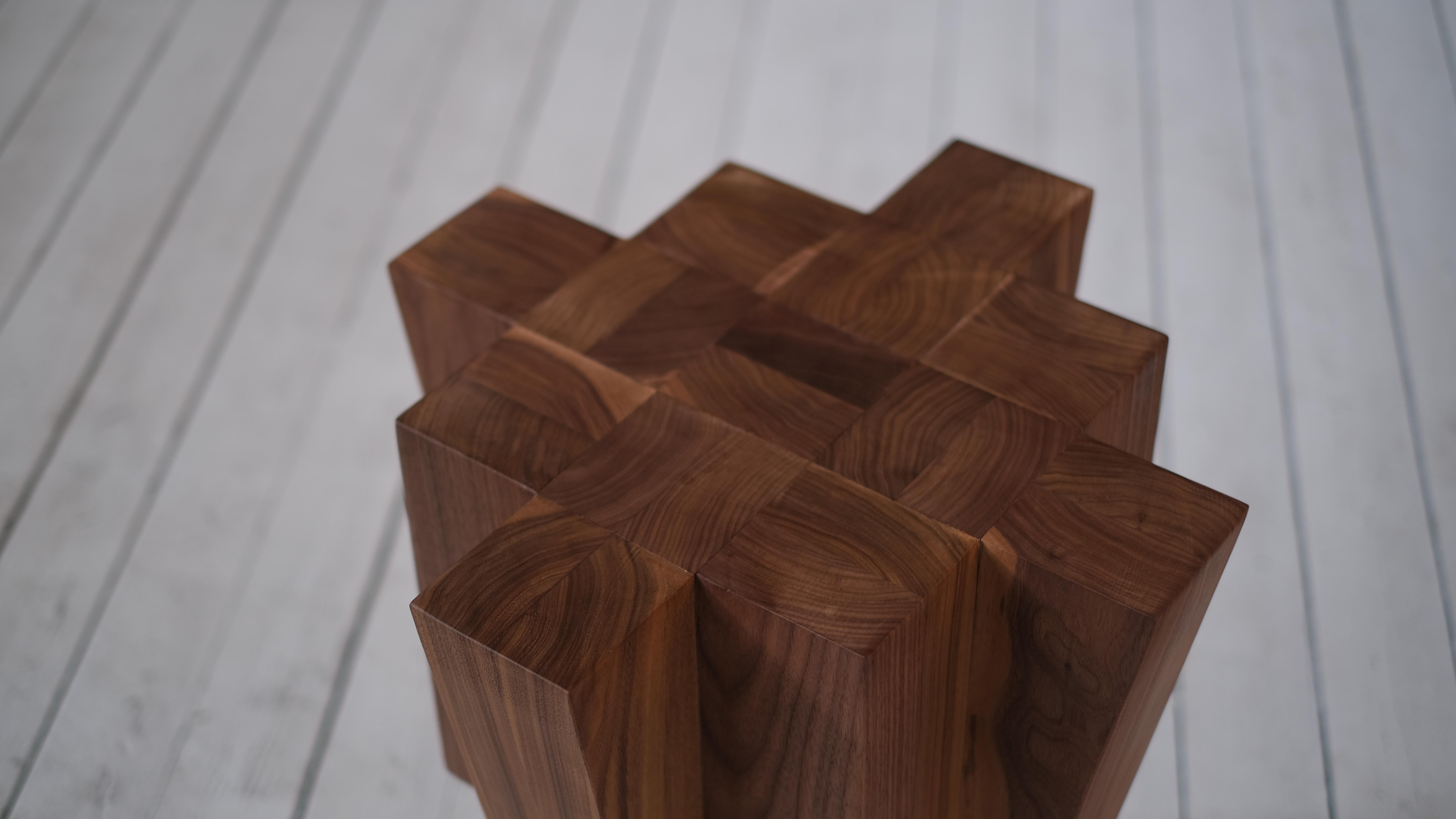 Bunker Side Table American Walnut by Arno Declercq In New Condition For Sale In Geneve, CH