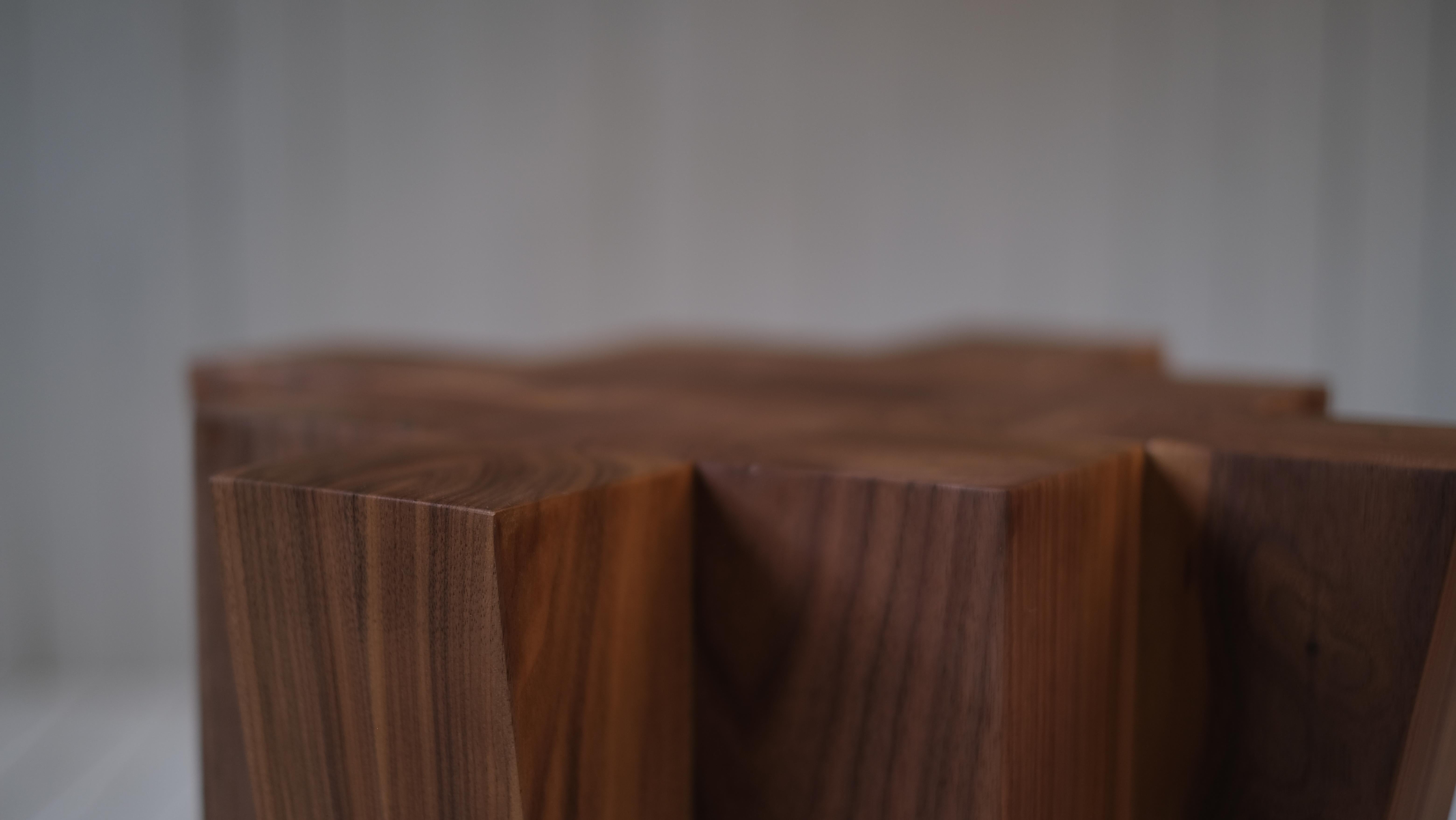 Modern Bunker Side Table American Walnut by Arno Declercq