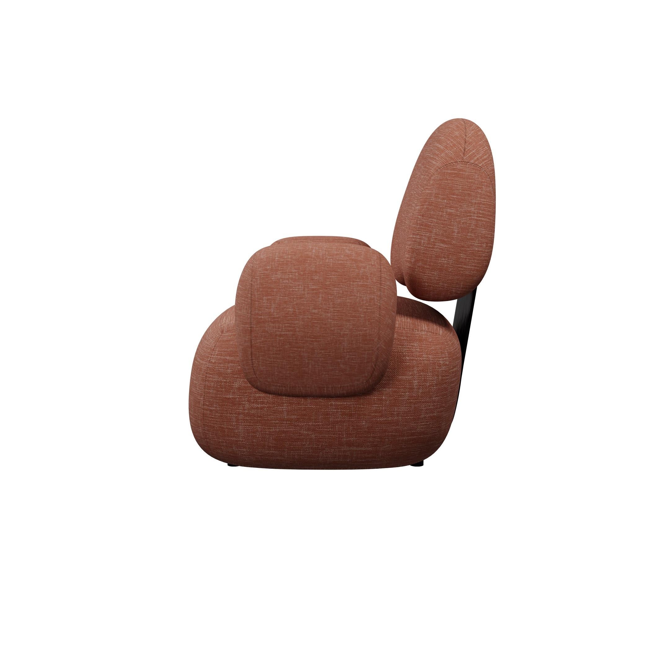 Moderno Poltrona Bunny in tessuto corallo realizzata a mano da Fabrice in vendita