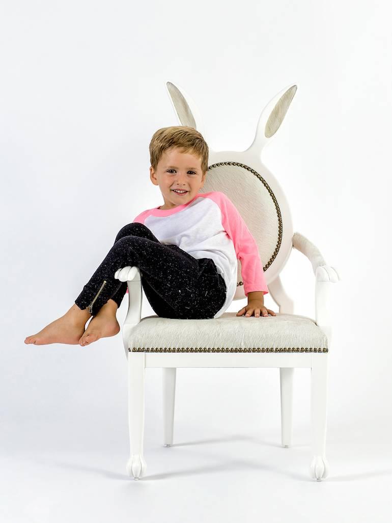 Bunny Ears Chair Armchair in Lacquered Wood and Leather For Sale 8
