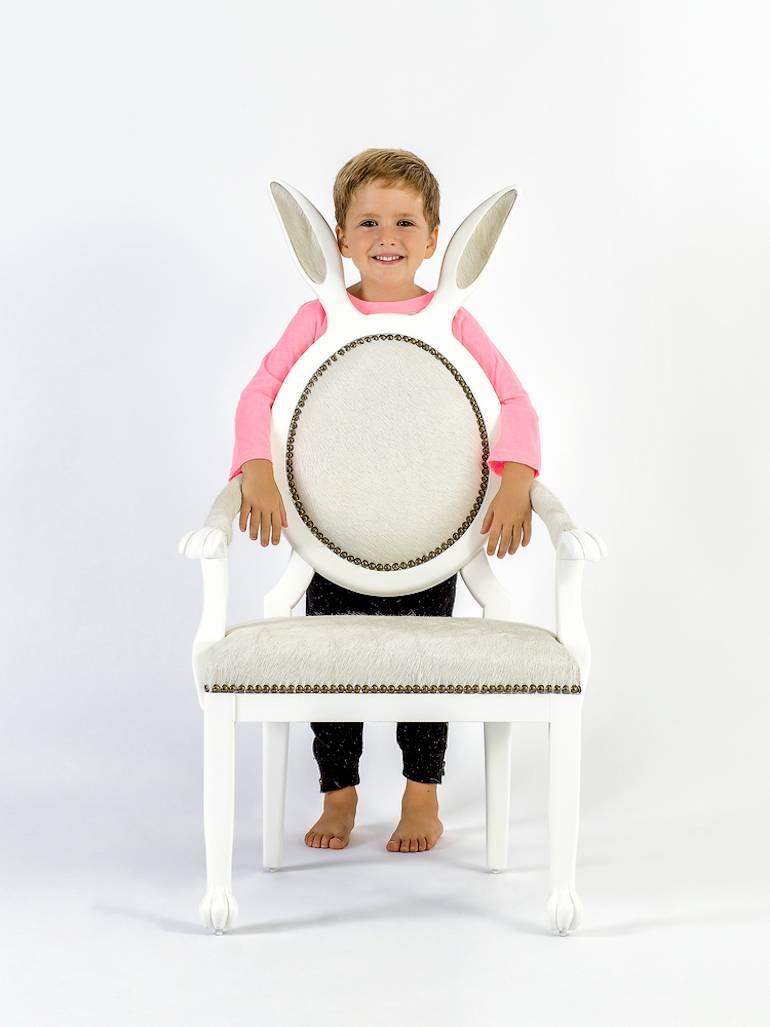 Bunny Ears Chair Armchair in Lacquered Wood and Leather For Sale 9