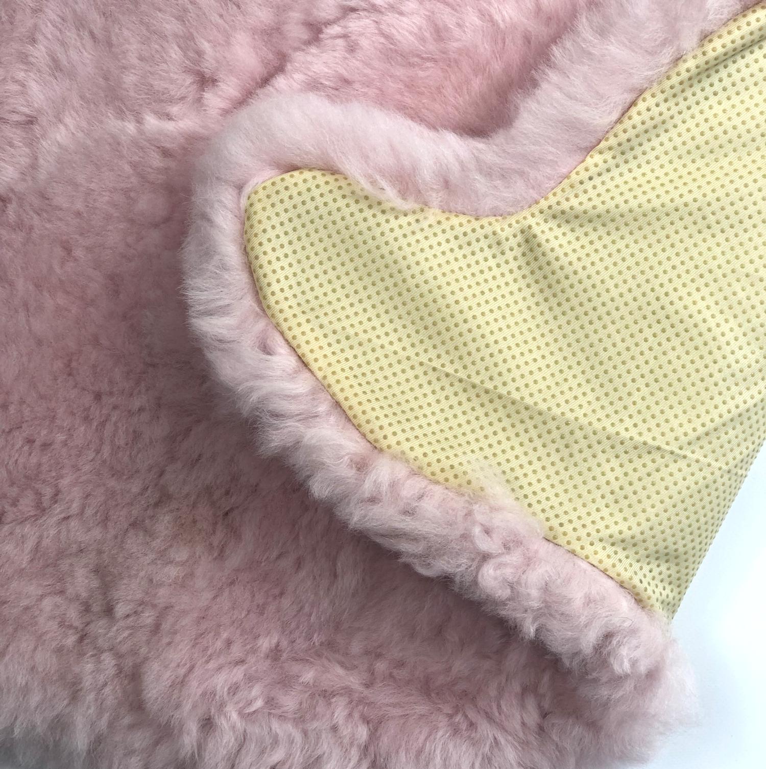 Watch the joys of your little girl whilst she learns and plays with this cuddly pink bunny rabbit nursery rug, handcrafted and shaped from premium quality short wool sheepskins carefully and ethically sourced from the finest of European sheepskins.