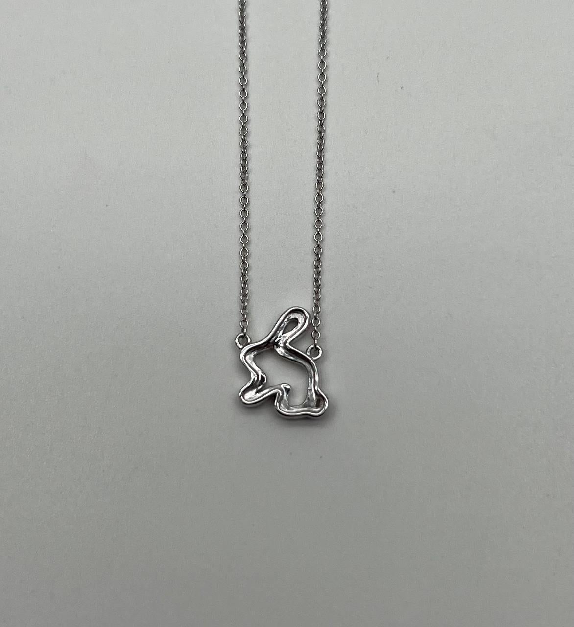 Mixed Cut Bunny Rabbit Symbol Diamond Halo Set 14K White Gold Chain Pendant Necklace For Sale