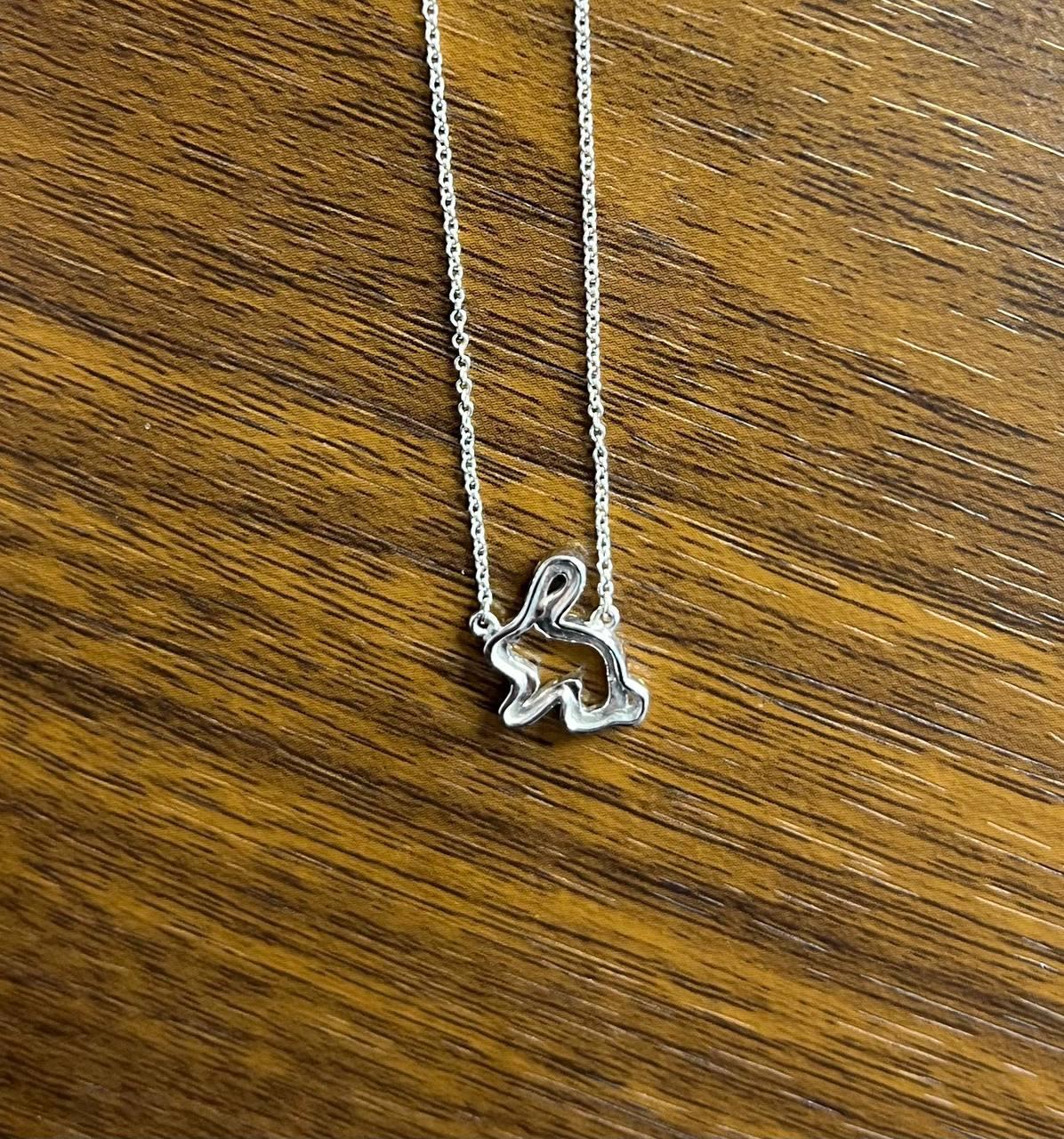 Bunny Rabbit Symbol Diamond Halo Set 14K White Gold Chain Pendant Necklace For Sale 3