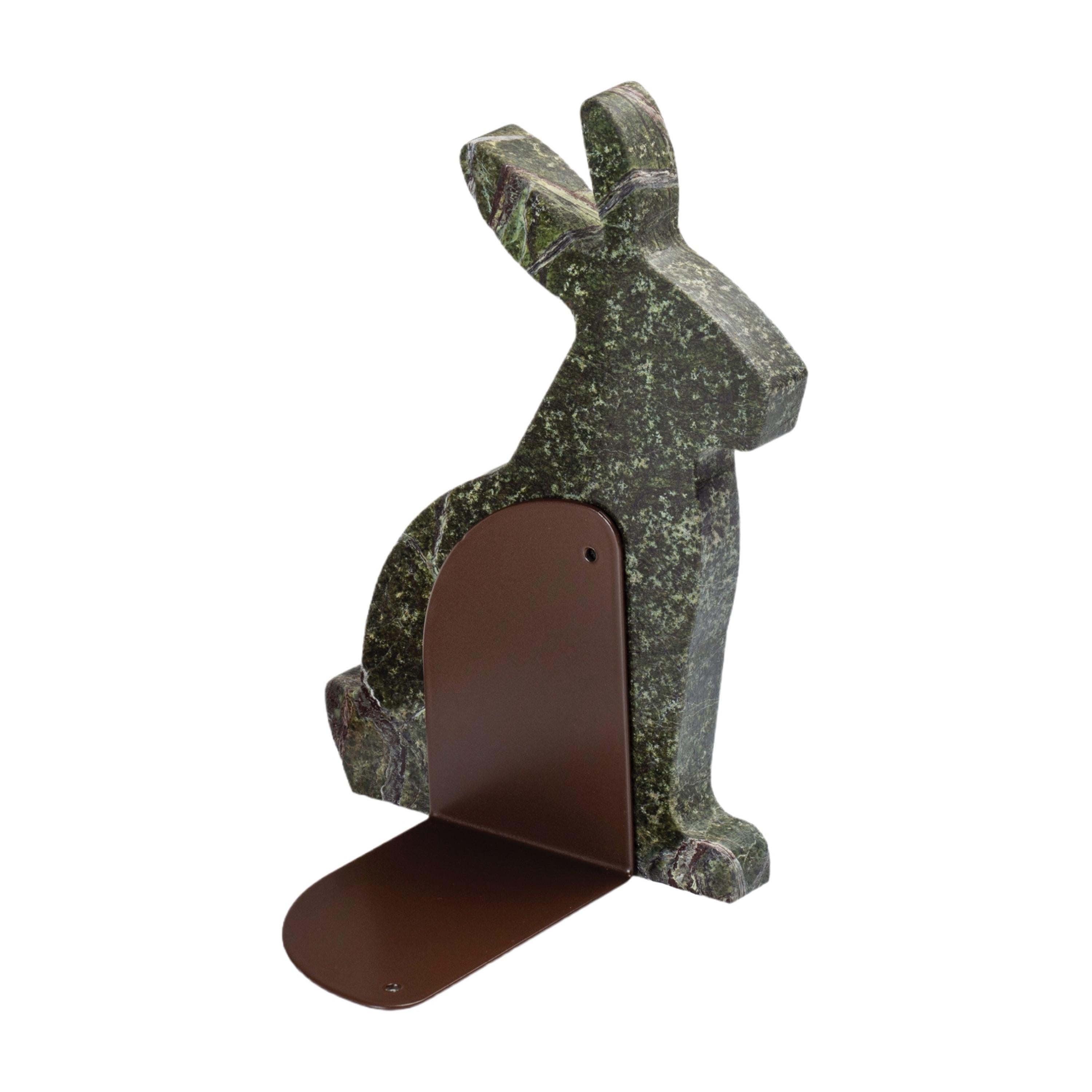 marmor Picasso Grün Buchstützen-Set 'Bunny' (Italian) im Angebot