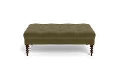Bunny Williams Home 50.5" Irving Ottoman, Performance Velvet/Moss