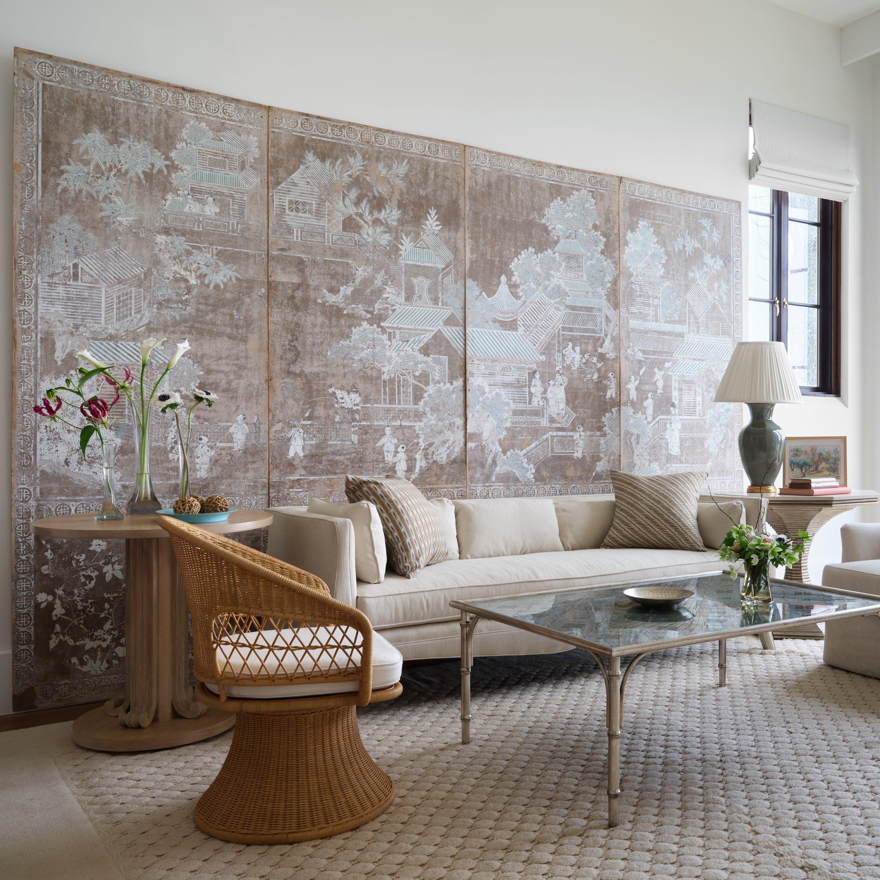 Rotin Bunny Williams Home Amelia Petite Chaise pivotante en vente